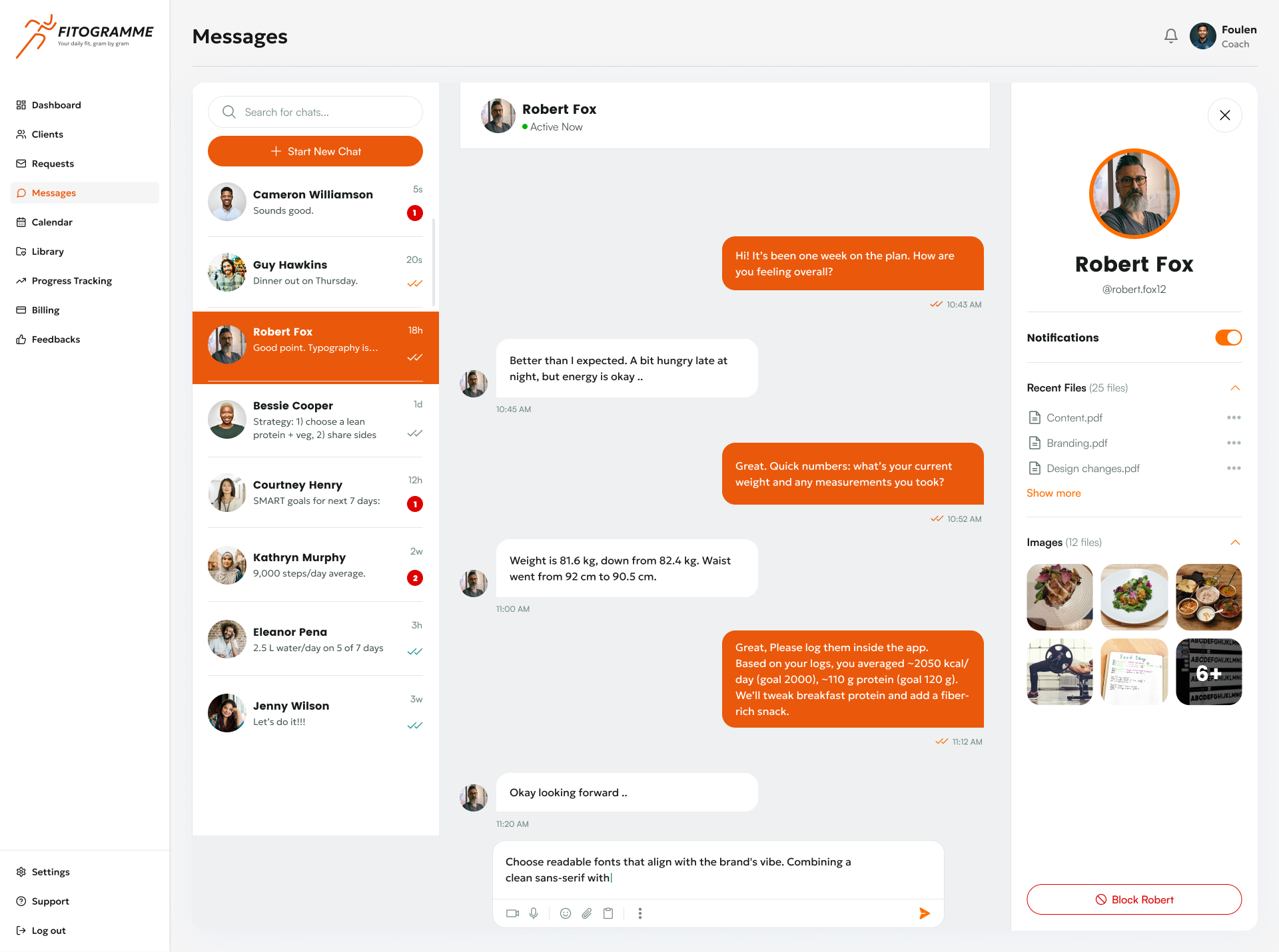 Messages laptop view
